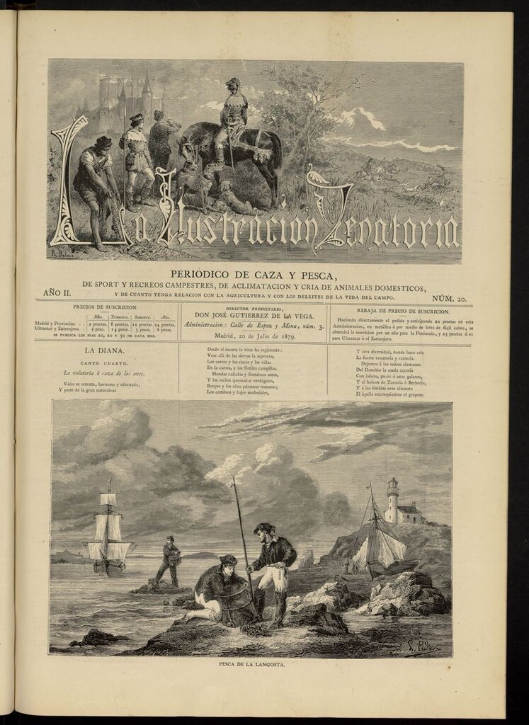 Miniatura de La Ilustración Venatoria: periódico de caza y pesca del 20 de julio de 1879