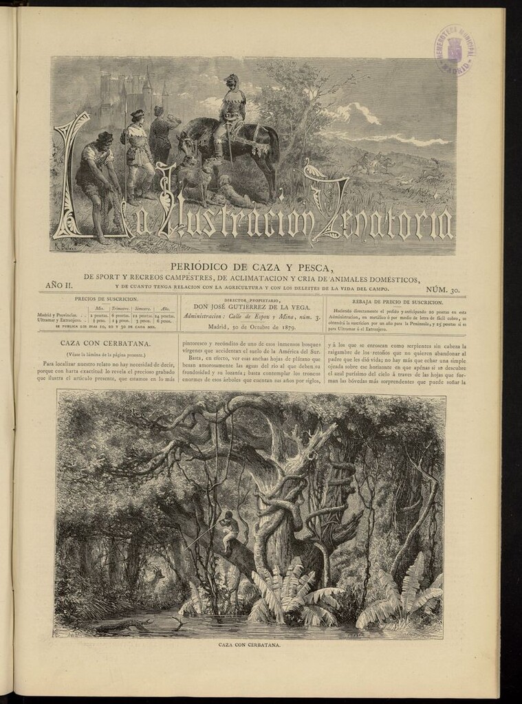 Miniatura de La Ilustración Venatoria: periódico de caza y pesca del 30 de octubre de 1879