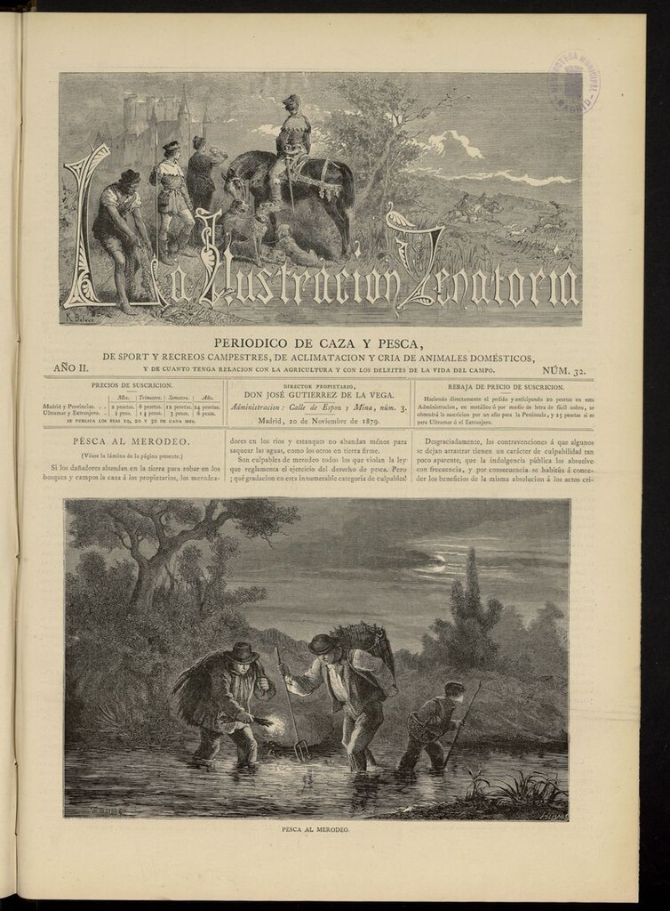 Miniatura de La Ilustración Venatoria: periódico de caza y pesca del 20 de noviembre de 1879
