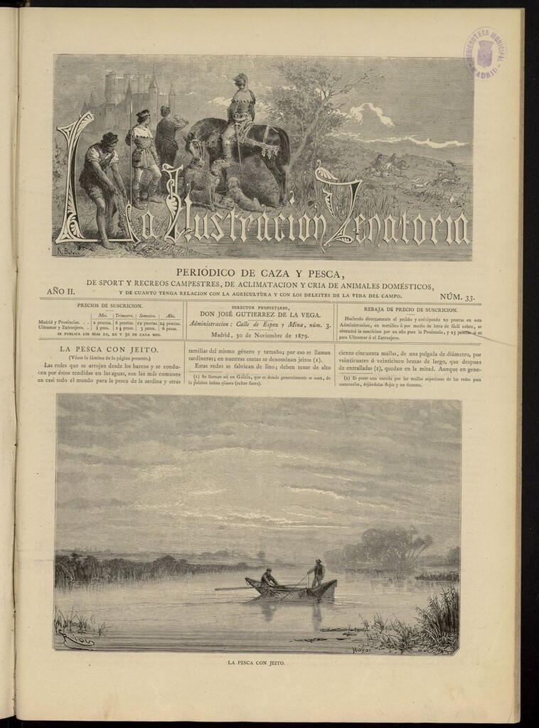 Miniatura de La Ilustración Venatoria: periódico de caza y pesca del 30 de noviembre de 1879