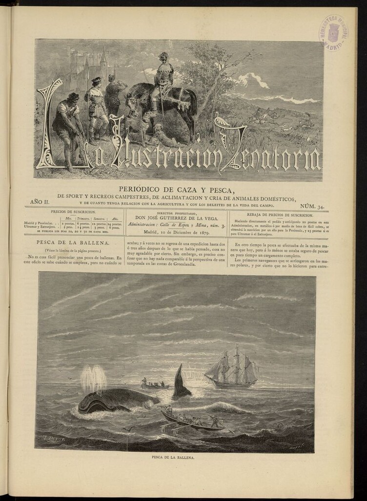 Miniatura de La Ilustración Venatoria: periódico de caza y pesca del 10 de diciembre de 1879
