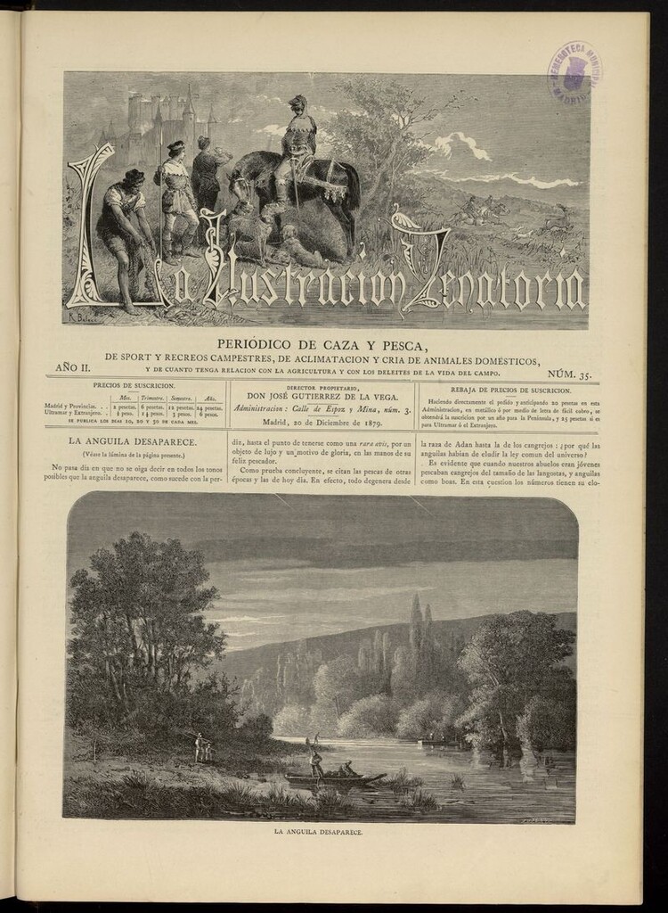 Miniatura de La Ilustración Venatoria: periódico de caza y pesca del 20 de diciembre de 1879