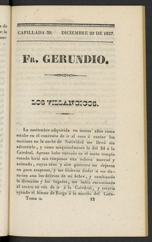 Miniatura de Fr. Gerundio: periódico satírico de política y costumbres del 29 de diciembre de 1837, capillada 39