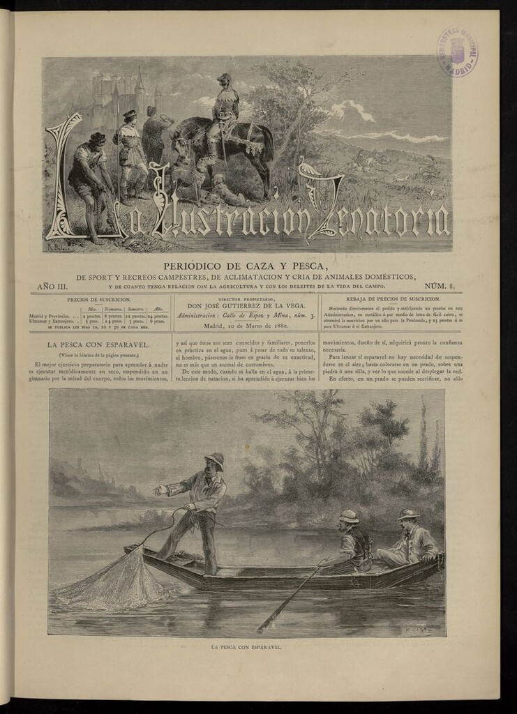 Miniatura de La Ilustración Venatoria: periódico de caza y pesca del 20 de marzo de 1880