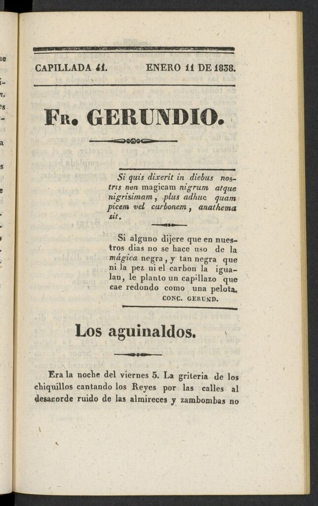 Miniatura de Fr. Gerundio: periódico satírico de política y costumbres del 11 de enero de 1838, capillada 41