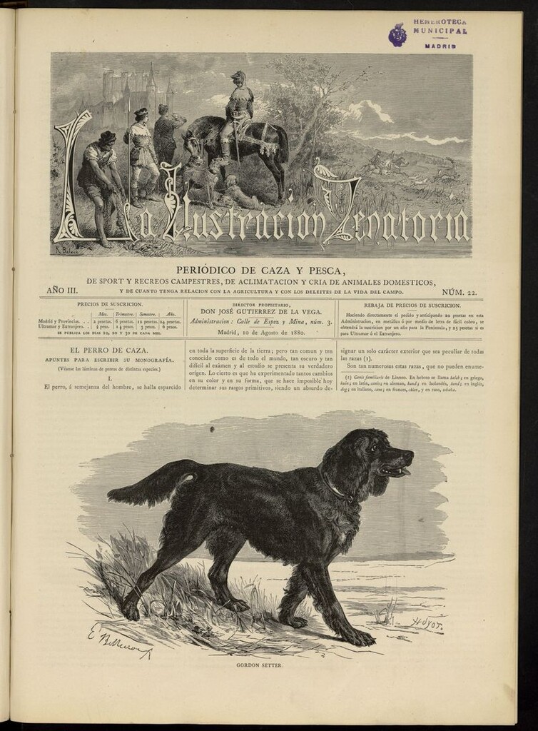 Miniatura de La Ilustración Venatoria: periódico de caza y pesca del 10 de agosto de 1880