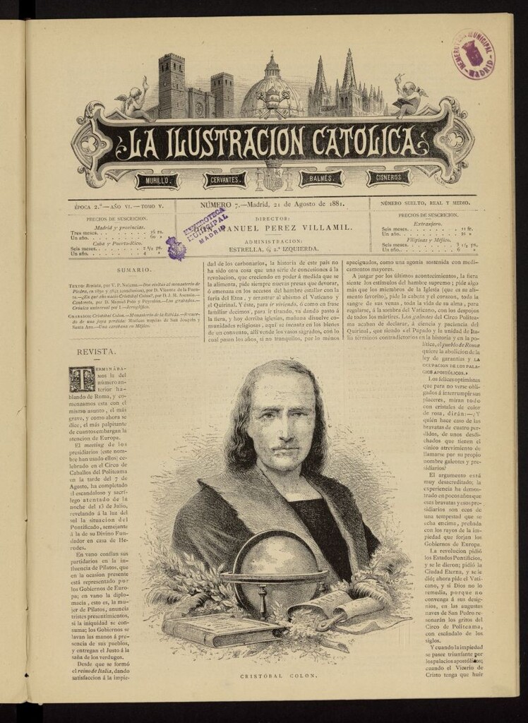 Miniatura de La Ilustración Católica del 21 de agosto de 1881