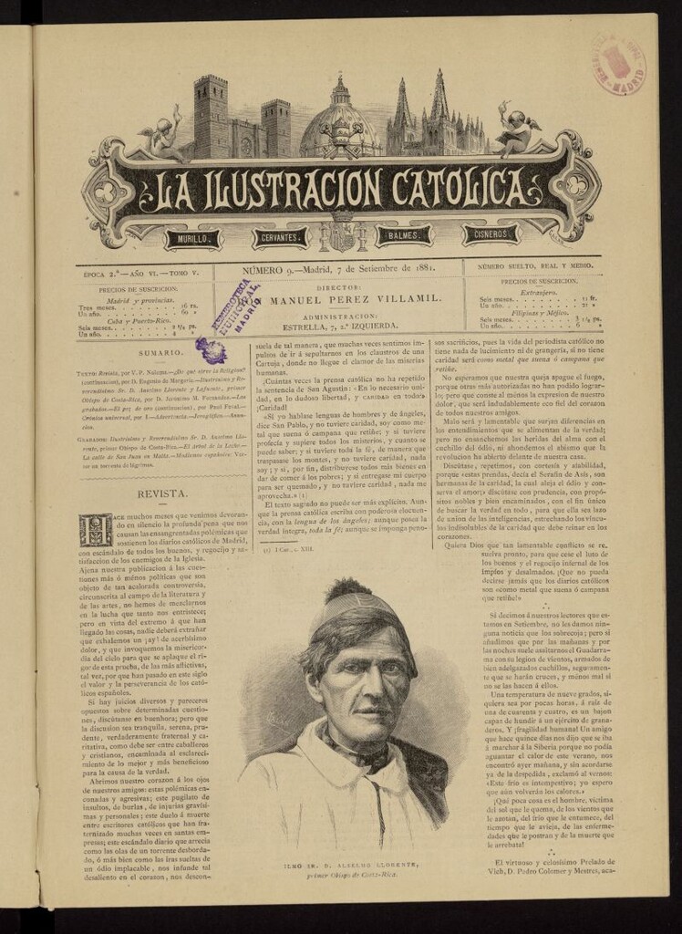 Miniatura de La Ilustración Católica del 7 de septiembre de 1881