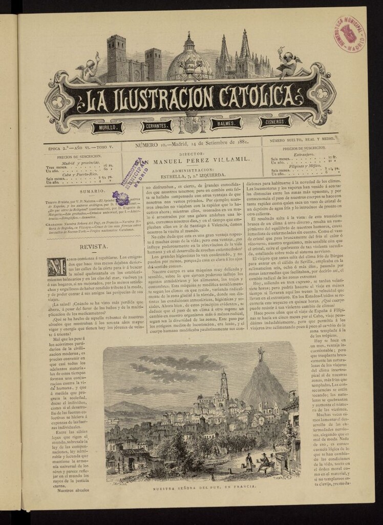 Miniatura de La Ilustración Católica del 14 de septiembre de 1881