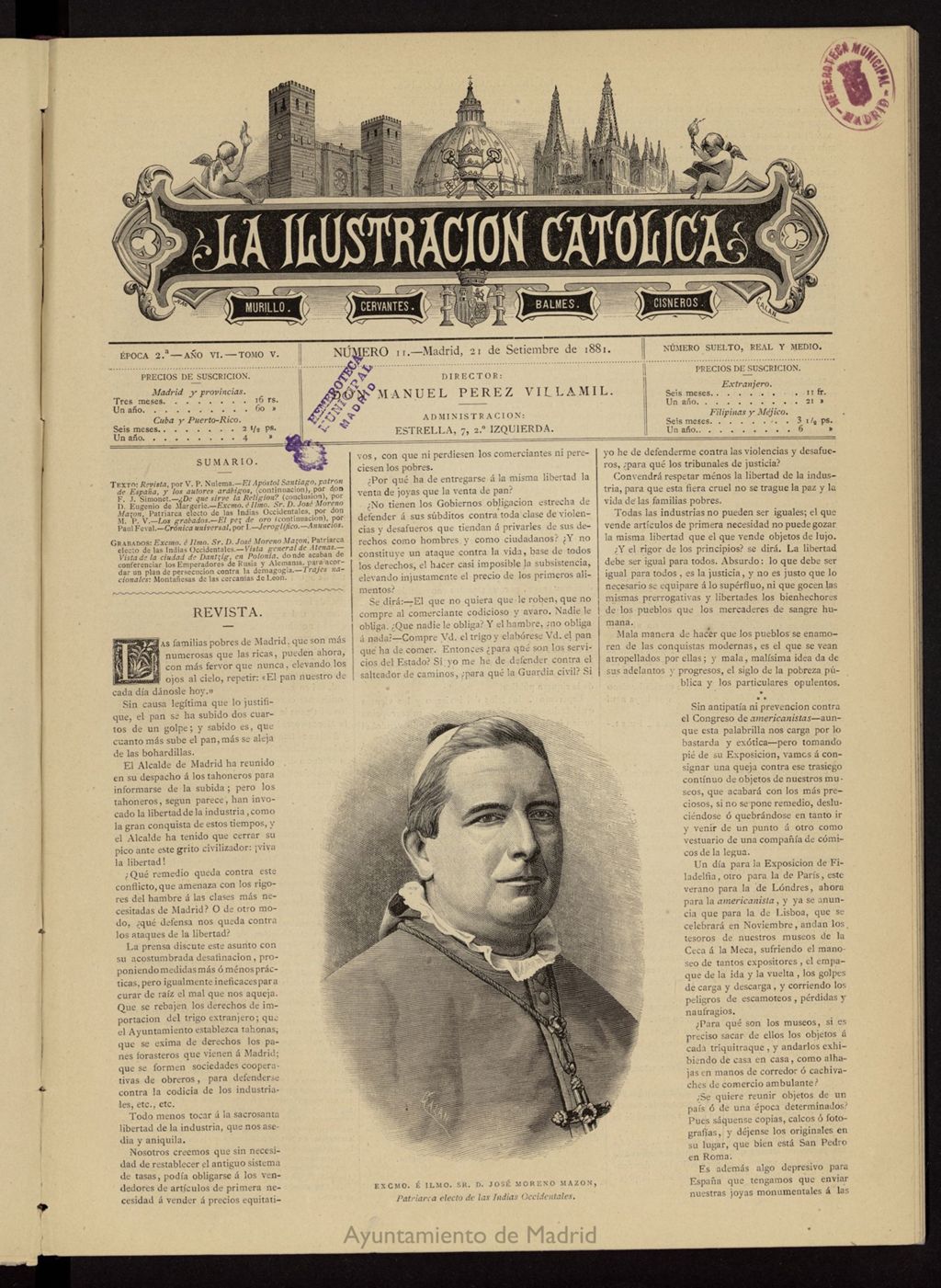 Miniatura de La Ilustración Católica del 21 de septiembre de 1881