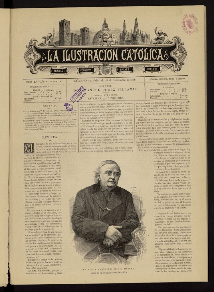 Miniatura de La Ilustración Católica del 28 de septiembre de 1881