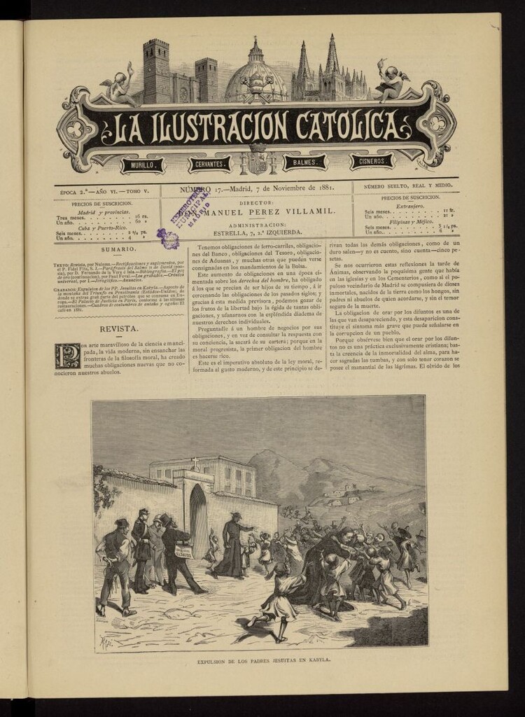 Miniatura de La Ilustración Católica del 7 de noviembre de 1881