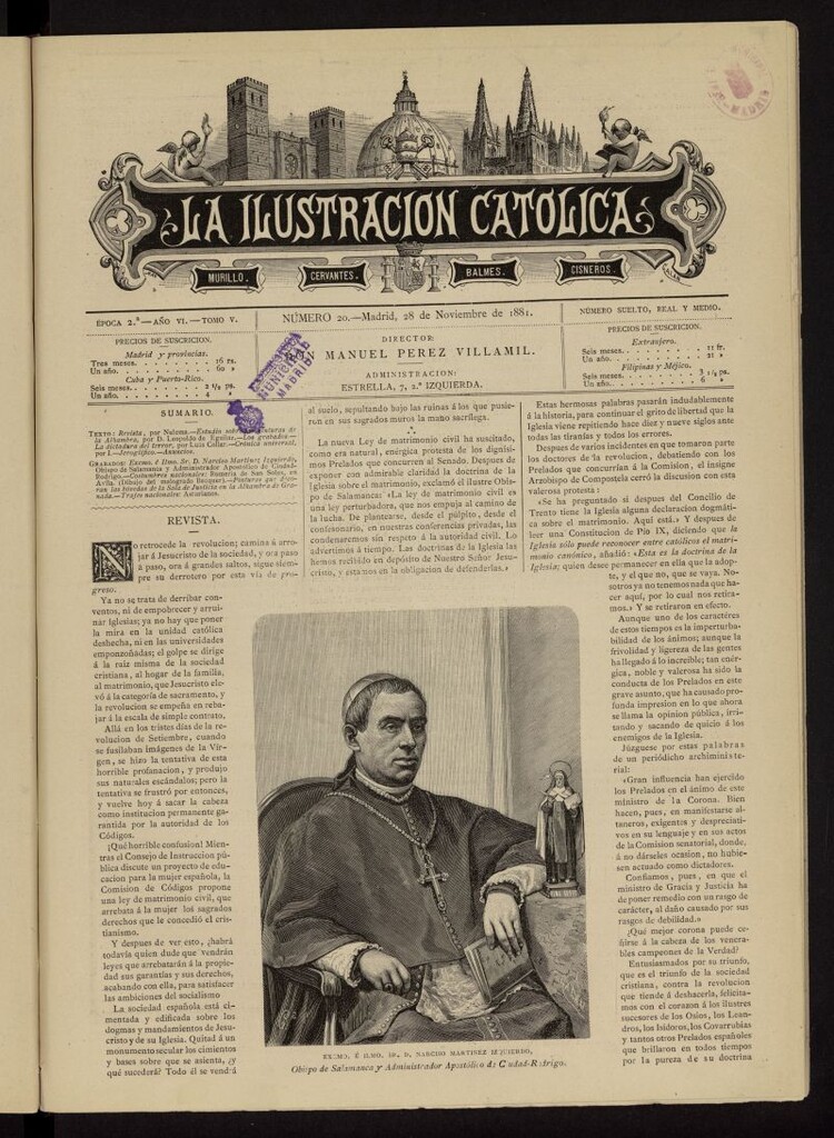 Miniatura de La Ilustración Católica del 28 de noviembre de 1881