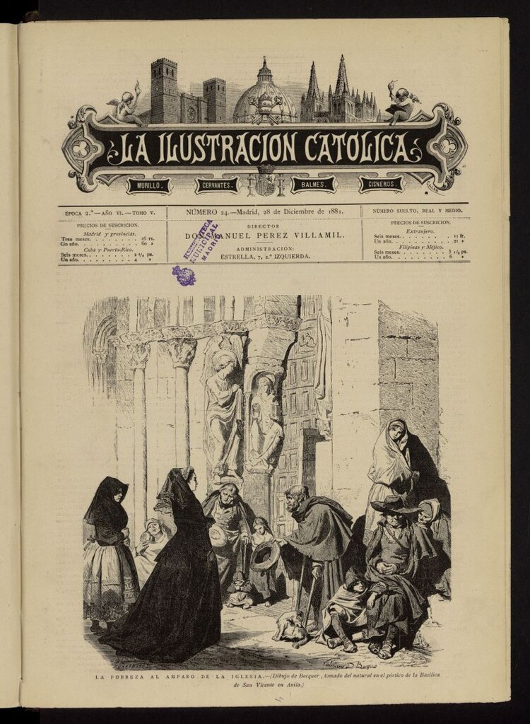 Miniatura de La Ilustración Católica del 28 de diciembre de 1881