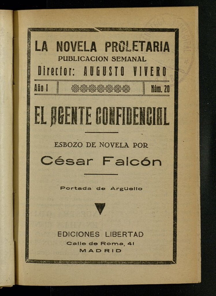 Miniatura de La Novela Proletaria del año de 1932, nº 20