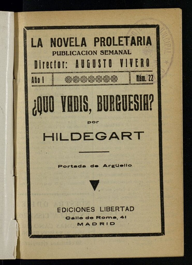 Miniatura de La Novela Proletaria del año de 1932, nº 22