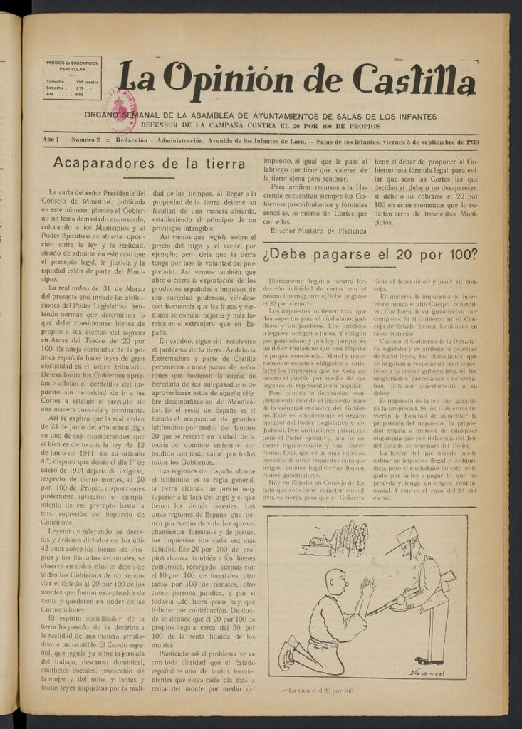 Miniatura de La Opinión de Castilla del 5 de septiembre de 1930