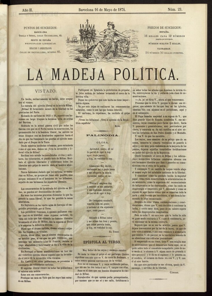 Miniatura de La Madeja Política del 16 de mayo de 1874