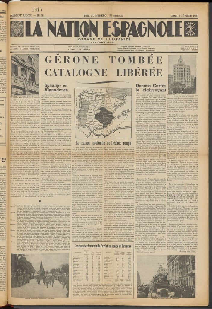 Miniatura de La nation espagnole : organe de l´hispanité del 9 de febrero de 1939