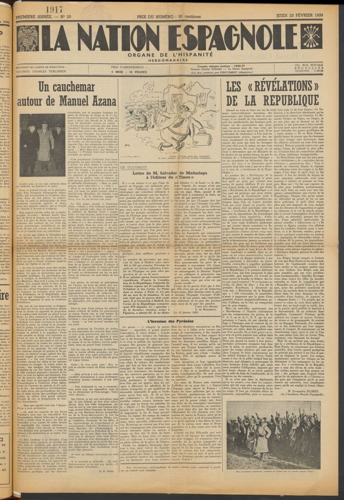 Miniatura de La nation espagnole : organe de l´hispanité del 23 de febrero de 1939