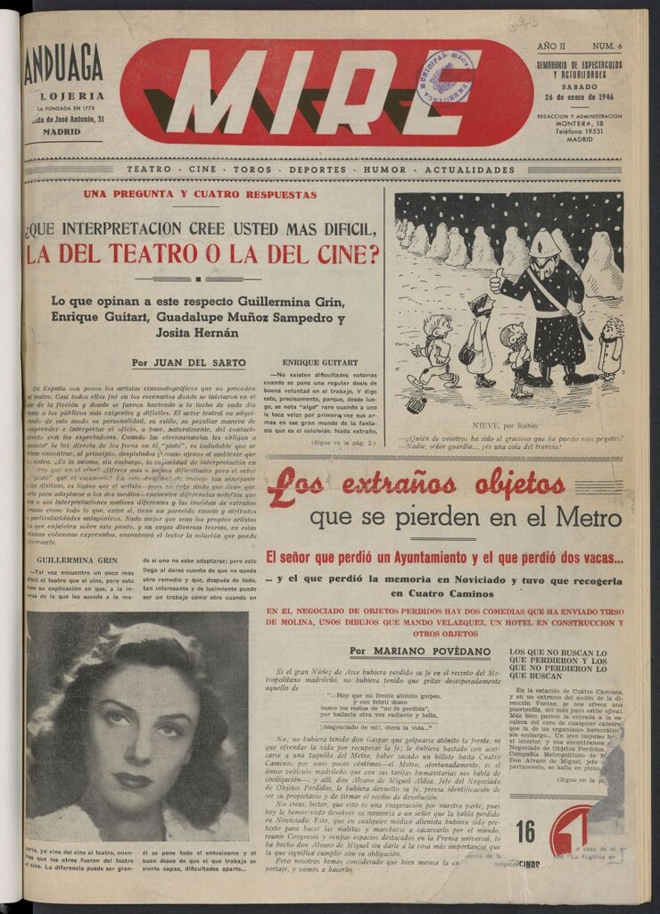 Miniatura de Mire: Semanario de Espectáculos y Actualidades del 26 de enero de 1946