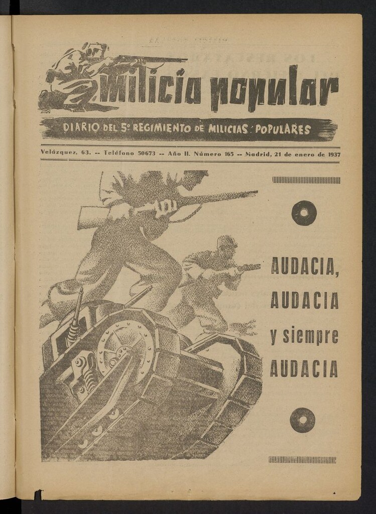 Miniatura de Milicia Popular: diario del 5º Regimiento de Milicias Populares del 21 de enero de 1937