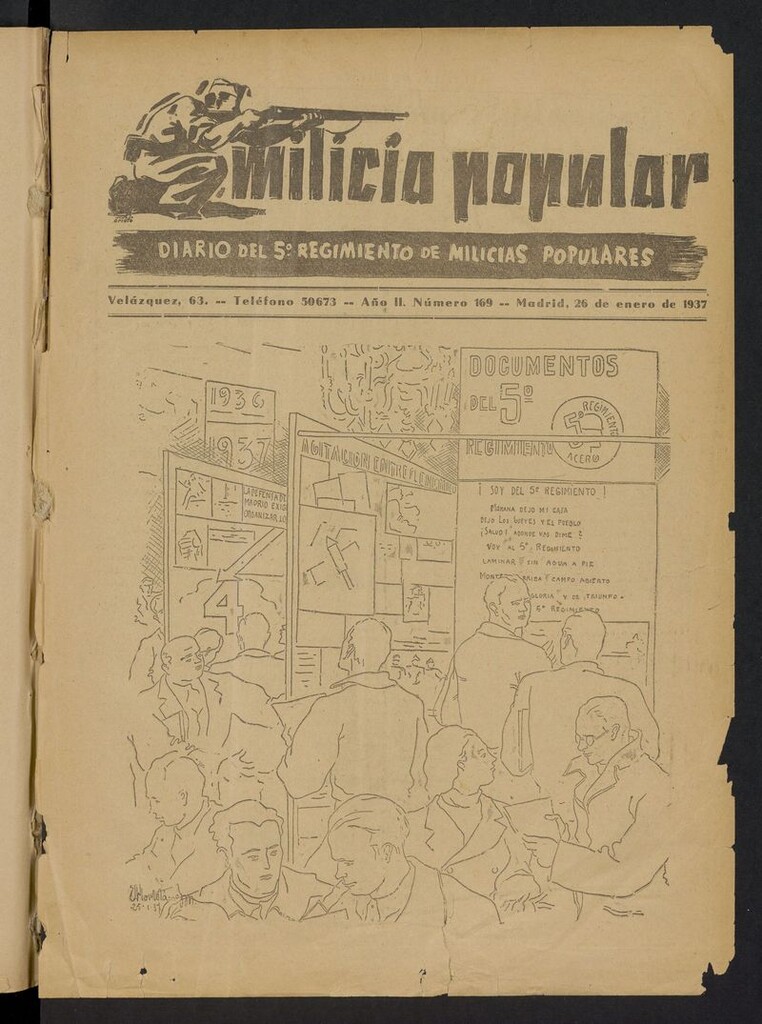 Miniatura de Milicia Popular: diario del 5º Regimiento de Milicias Populares del 26 de enero de 1937
