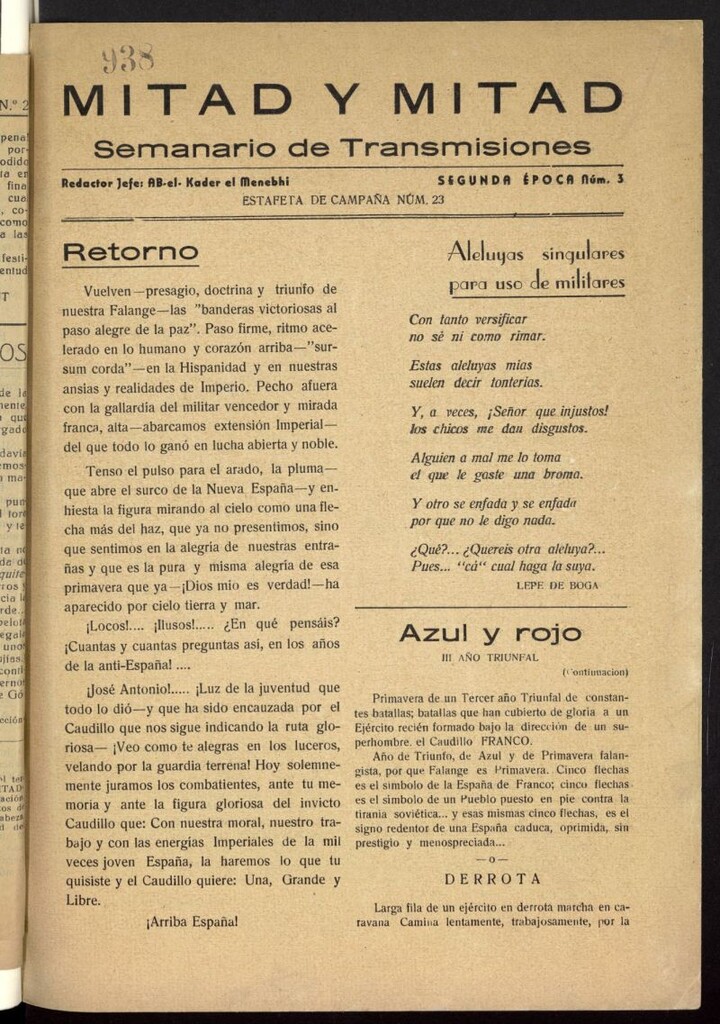 Miniatura de Mitad y mitad : semanario de transmisiones. Nº 3