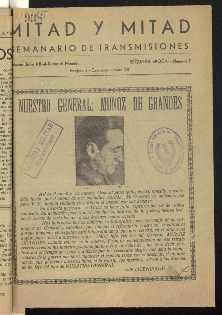 Miniatura de Mitad y mitad : semanario de transmisiones. Nº 7