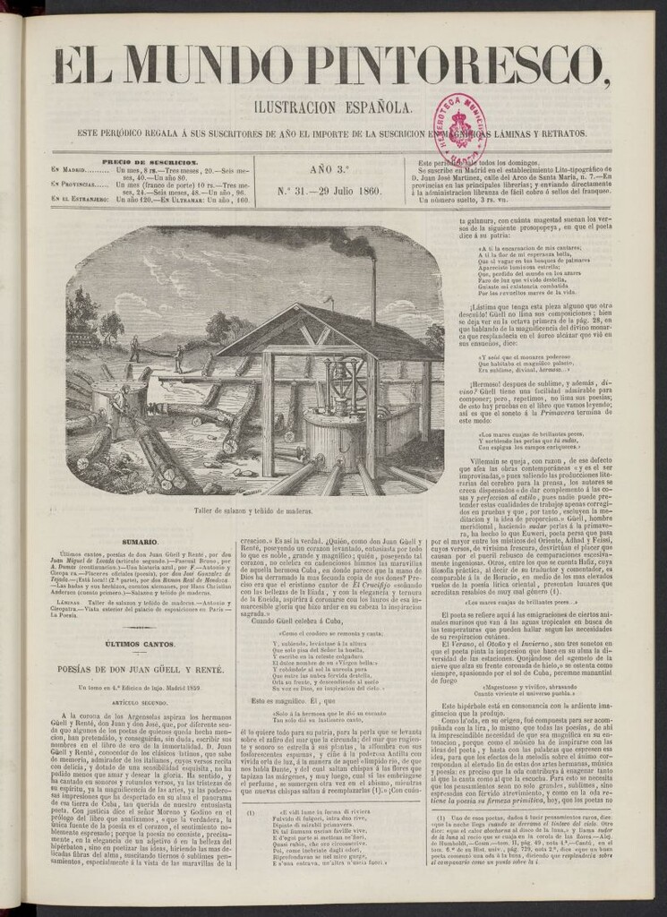 Miniatura de El Mundo Pintoresco del 29 de julio de 1860, nº 31