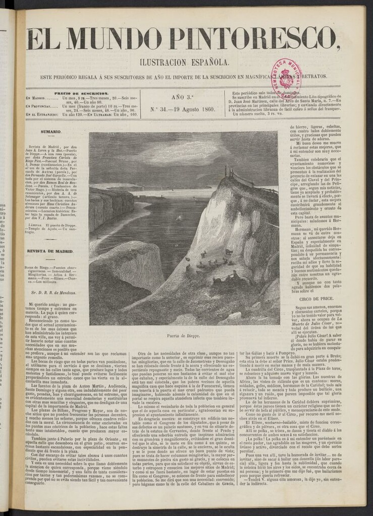 Miniatura de El Mundo Pintoresco del 19 de agosto de 1860, nº 34