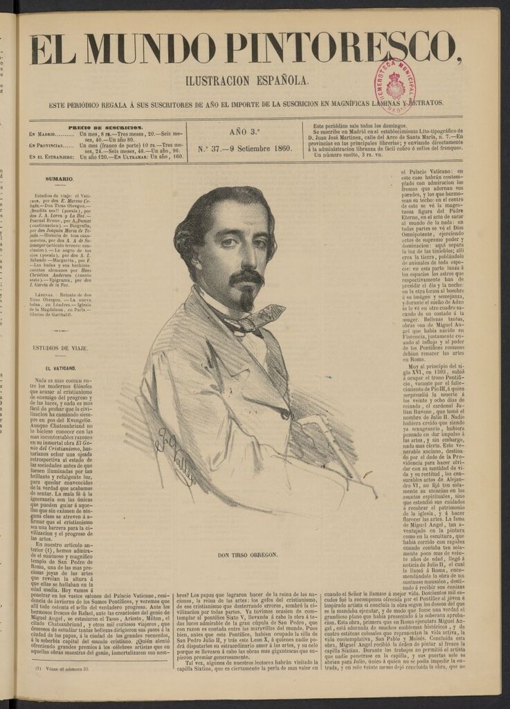 Miniatura de El Mundo Pintoresco del 9 de septiembre de 1860, nº 37