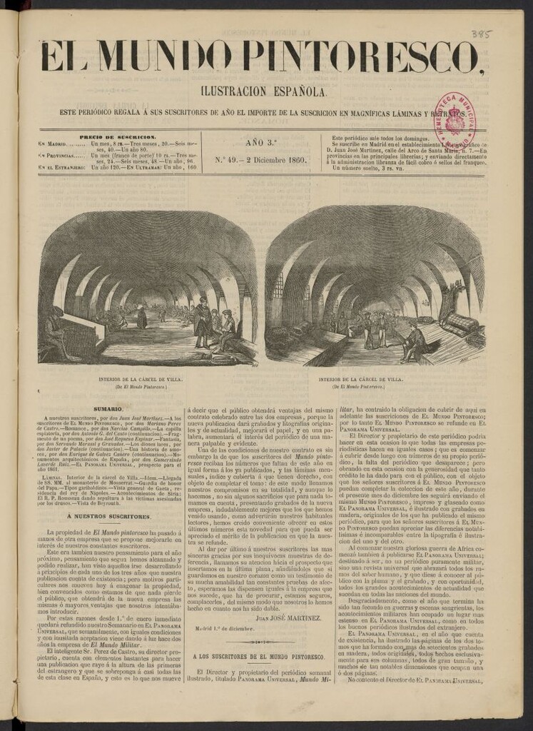 Miniatura de El Mundo Pintoresco del 2 de diciembre de 1860, nº 49