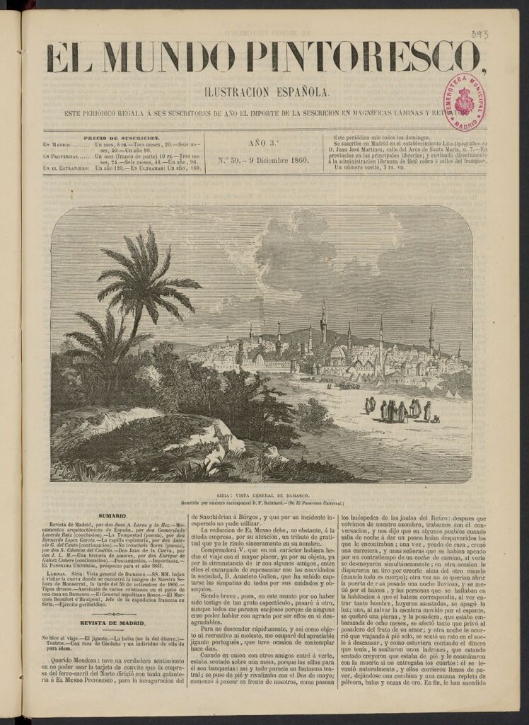 Miniatura de El Mundo Pintoresco del 9 de diciembre de 1860, nº 50