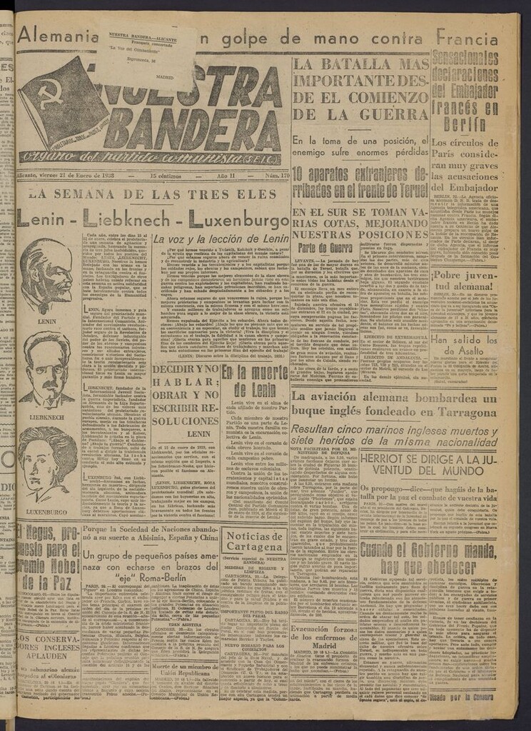 Miniatura de Nuestra Bandera del 21 de enero de 1938
