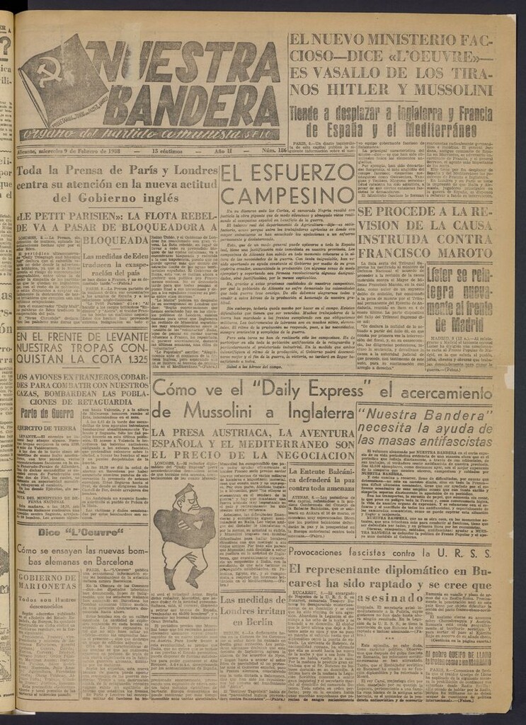Miniatura de Nuestra Bandera del 9 de febrero de 1938