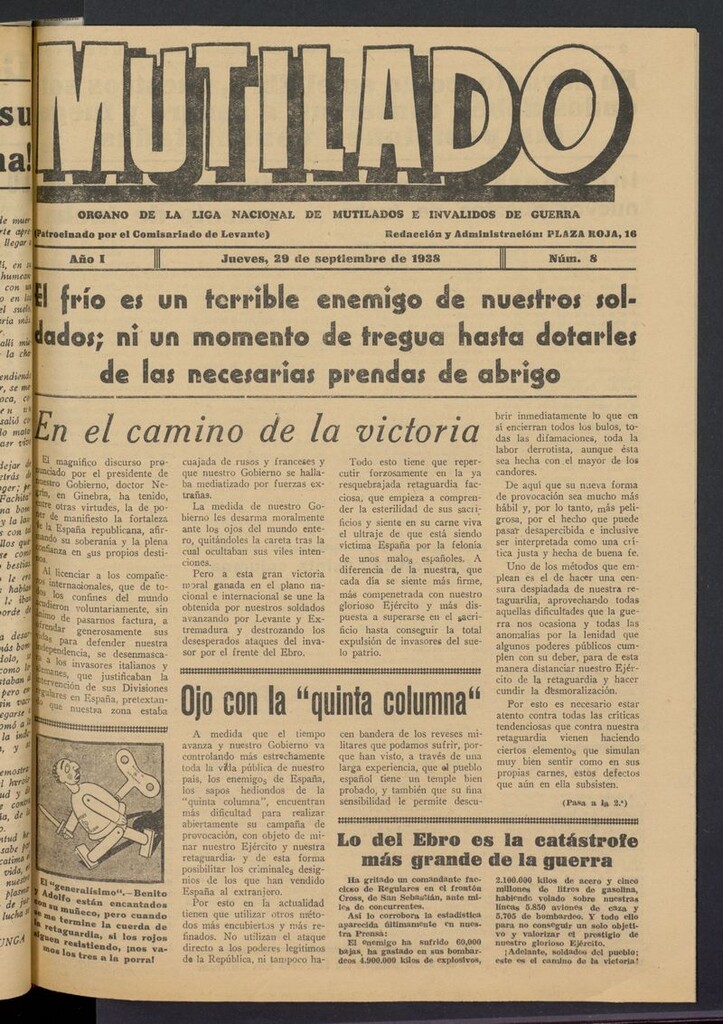 Miniatura de Mutilado del 29 de septiembre de 1938