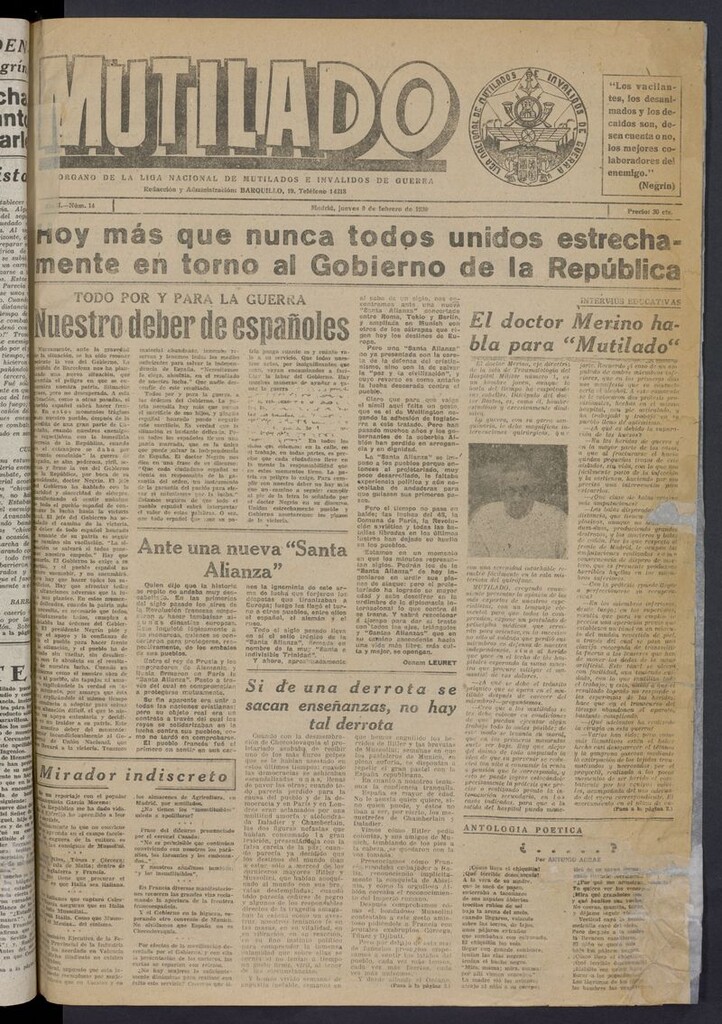Miniatura de Mutilado del 9 de febrero de 1939