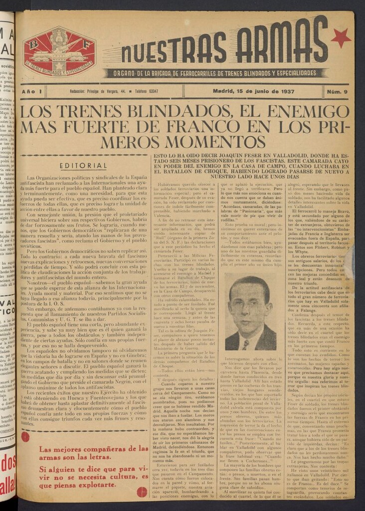 Miniatura de Nuestras Armas del 15 de junio de 1937