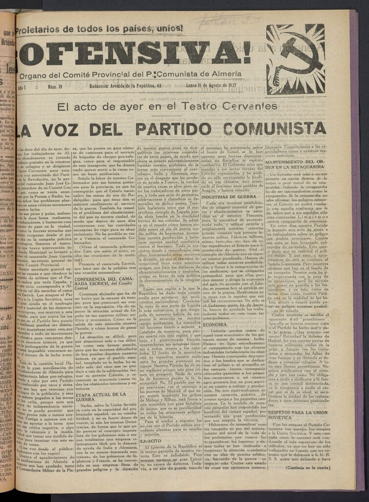 Miniatura de ¡Ofensiva! del 16 de agosto de 1937