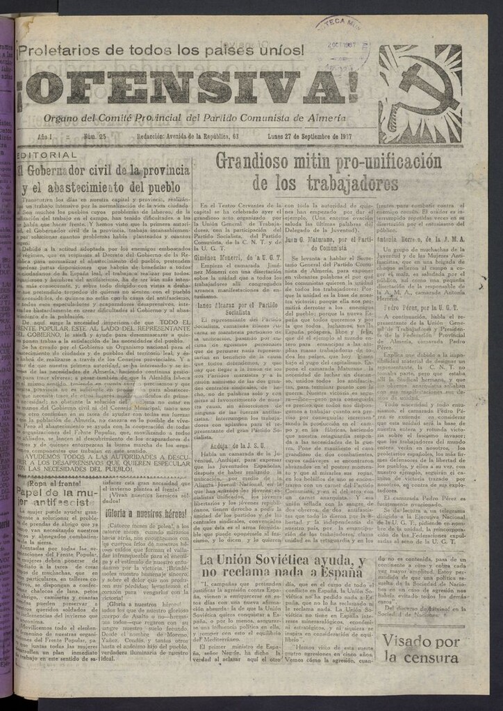 Miniatura de ¡Ofensiva! del 27 de septiembre de 1937