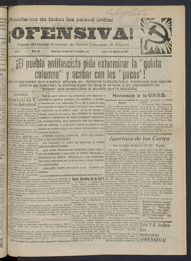 Miniatura de ¡Ofensiva! del 4 de octubre de 1937