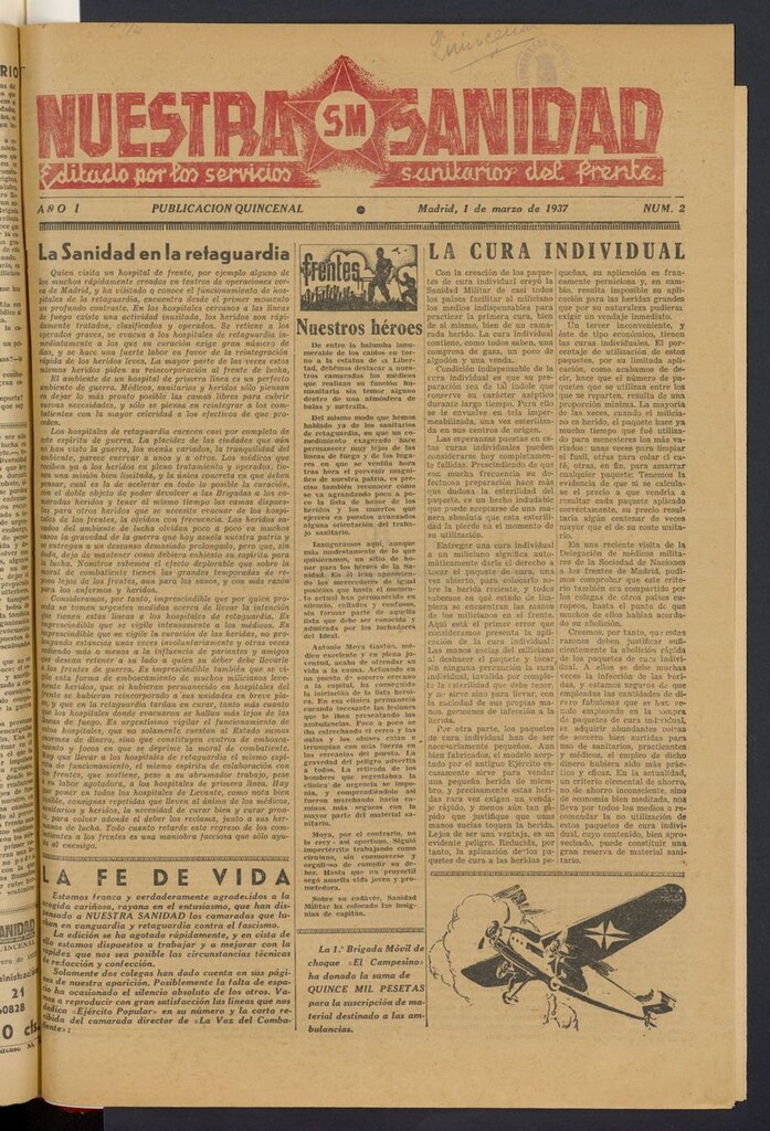 Miniatura de Nuestra Sanidad del 1 de marzo de 1937