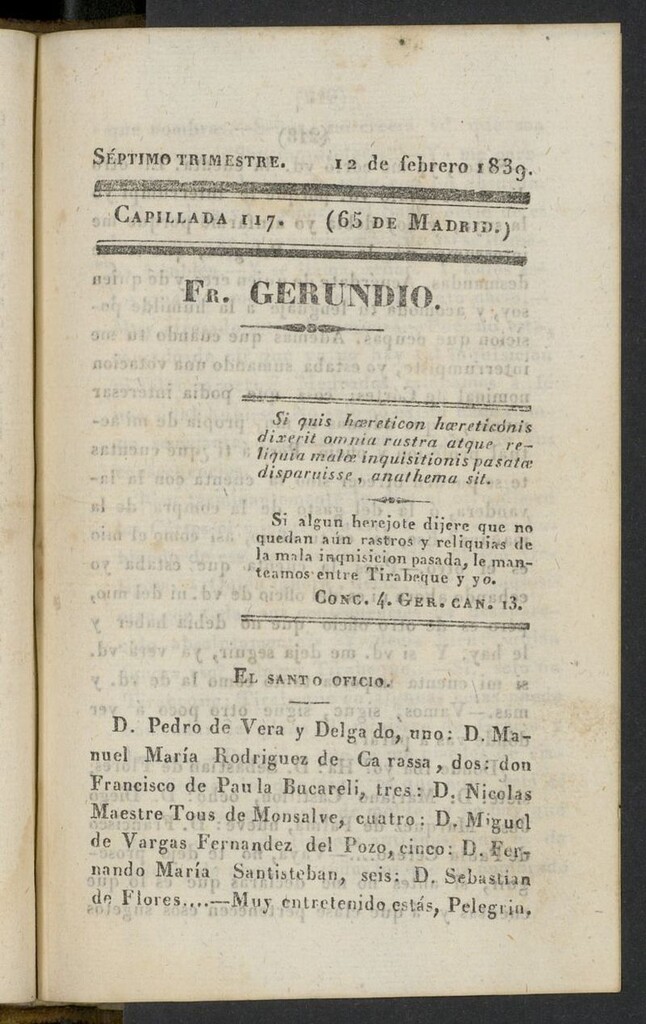 Miniatura de Fr. Gerundio: periódico satírico de política y costumbres del 12 de febrero de 1839, capillada 117