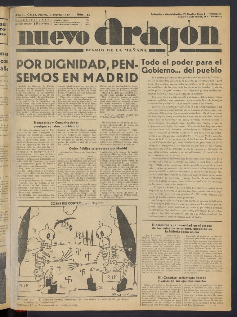 Miniatura de Nuevo Aragón del 9 de marzo de 1937