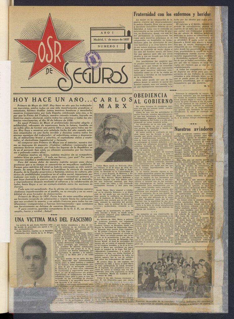 Miniatura de O.S.R. de Seguros del 1 de mayo de 1937