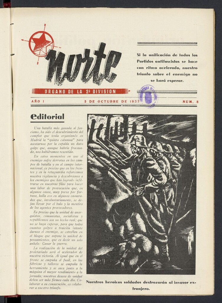 Miniatura de Norte: órgano de la 2ª división (1937) del 5 de octubre de 1937
