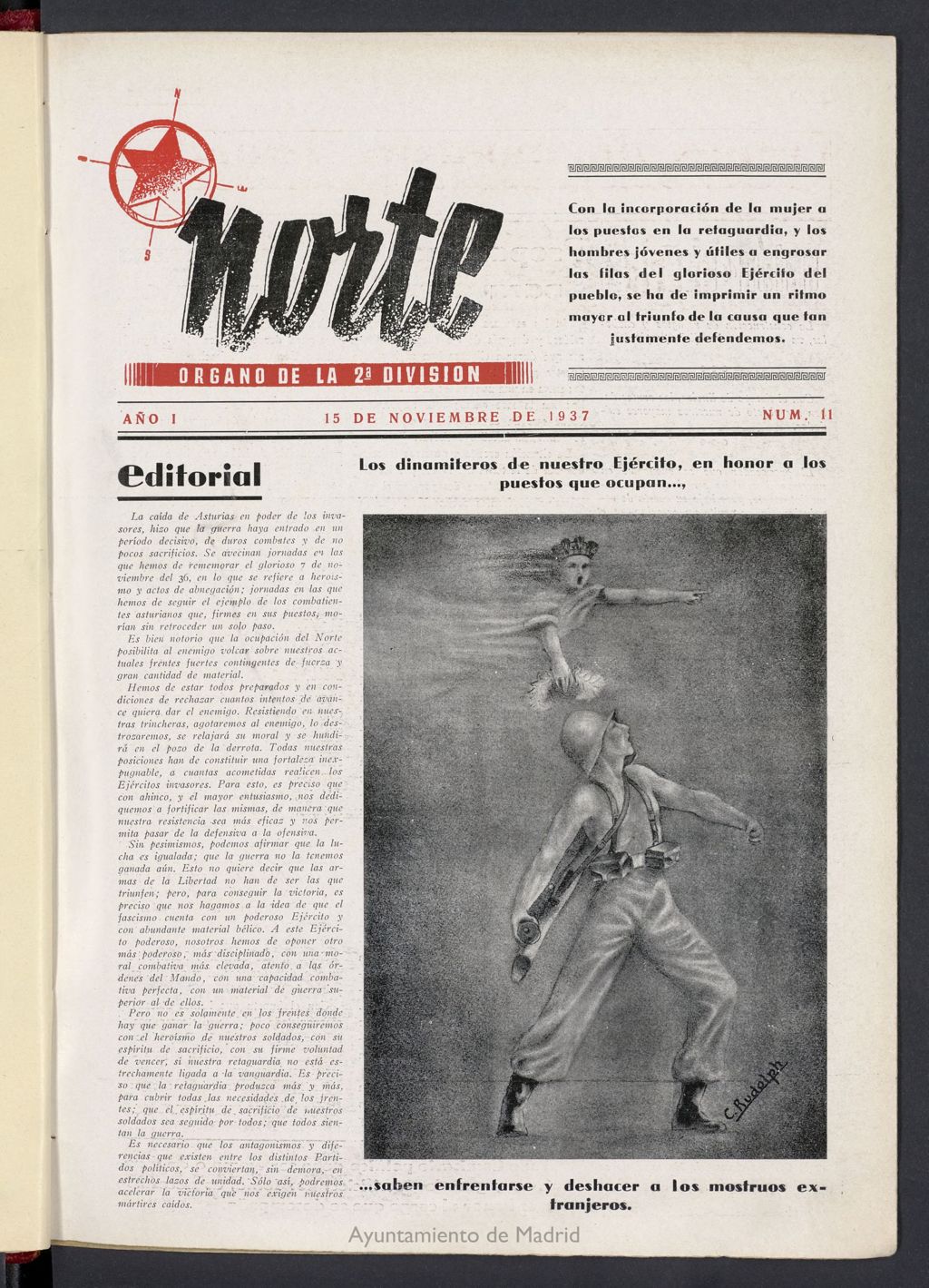 Miniatura de Norte: órgano de la 2ª división (1937) del 15 de noviembre de 1937