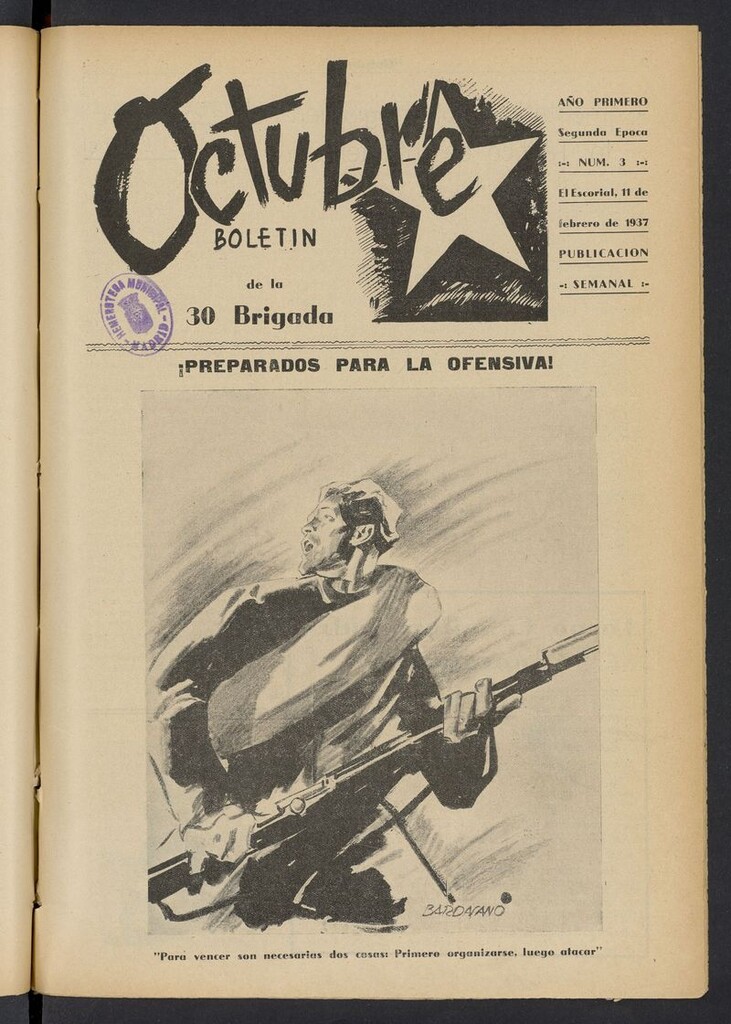 Miniatura de Octubre: boletín de la 30 brigada del 11 de febrero de 1937