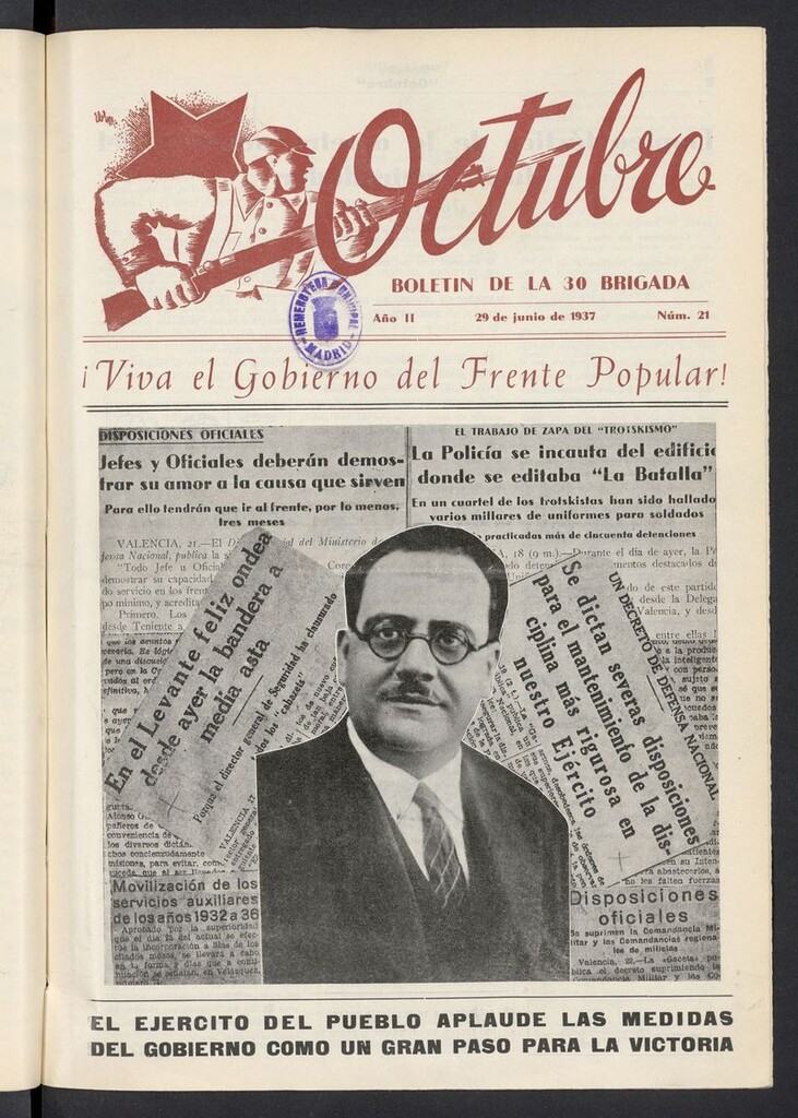 Miniatura de Octubre: boletín de la 30 brigada del 29 de junio de 1937